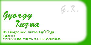 gyorgy kuzma business card